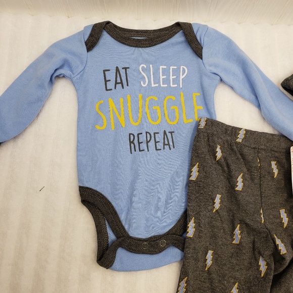 Swiggles infant boy bodysuit pant and hat - Picture 2 of 5